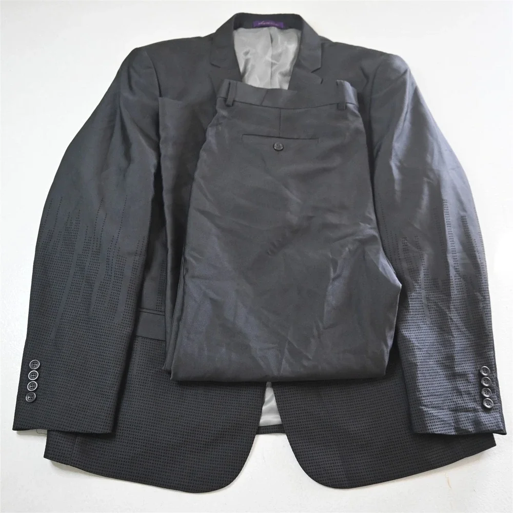 Vinci 48R 40x30 Silver Night‎ Skyline Mens Jacket Pants Suit